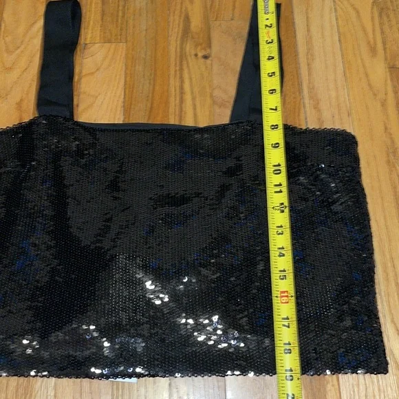 VERONICA BEARD Adi Black Sequin Crop Camisole Top size 14 - Picture 14 of 14